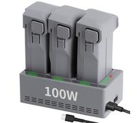 LYONGTECH Caricabatterie veloce da 100 W con carica di archiviazione per drone DJI Mini 5 4 3 Pro, hub di ricarica bidirezionale, carica tre batterie accessori