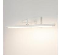 LYOUAE Lampada da Specchio Bagno Vintage Applique da parete moderna regolabile con luce di cortesia a LED tricolore con illuminazione a parete for bagno con braccio oscillante(White,62cm)