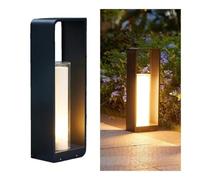 LYOUAE Moderno Inox Luce sentiero paesaggio IP54 Impermeabile Luci paletti | Lampada da percorso acrilica esterna luce calda 3000K, for prato patio cortile calzata vialetto giardino(H60CM)