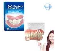 Lyoveu Denture Silicone Relief Kit,Silicone Reline Denture Set,Denture Reline Kit,Denture Adhesives,Kit per Ribasatura Dentale,Kit di Ribasatura in Silicone per Dentiere Biancat