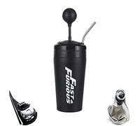 Lyoveu Fast And Furious - 10 Bicchieri con Cannuccia E Coperchio, in Acciaio Inox 304 F10, Tazza per Bevande in Stile Rocker Gear Shift Style per Fan del Cinema, Bottiglia da 500 Ml
