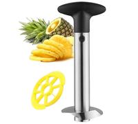 Lyoveu Taglierina per Ananas, Coltello per Tagliare Ananas, Affetta Ananas in Acciaio Inox, Pelapatate per Ananas, Ananas Affettatrice con Maniglia Anti-Slittamentor per La Casa E La Cucina-Black