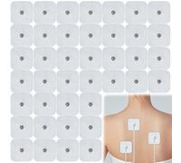 LYPPUL 48 Elettrodi Per Elettrostimolatore, 50x50mm Elettrodi Riutilizzabili E Autoadesivi, Con Connettore a Bottone Da 2 Mm, Per Il Sollievo Da Dolori Muscolari, Alla Schiena E Articolari
