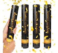 LYPPUL 4Pcs Cannoni Spara Coriandoli, Sparacoriandoli Compleanno, Spara Coriandoli Laurea, 30CM Coriandoli Matrimonio per Laurea, Feste, Occasioni Speciali Baby Shower