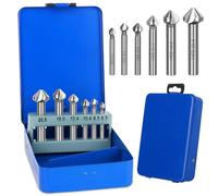 LYPPUL 6 Pezzi Svasatore Conico in HSS Svasatore, Svasatore per Metallo, 90°Gradi Rivestito Titano Svasatori, Ø 6,3-20,5 mm per Legno Metallo Alluminio Drill Bits