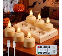 LYPPUL Candele LED, 6 Ricaricabili Candele Finte con Telecomando e Timer, candele Ricaricabili, LED candeles Tremolanti Senza Fiamma per la Decorazione Della Stanza Della Casa, Decorazioni Natalizie