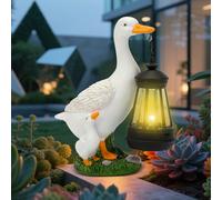 LYPPUL Figure decorative da giardino per esterni, lampada da giardino a LED con lanterna solare, divertente, impermeabile, decorazione da giardino, anatra da giardino, per esterni, cortile