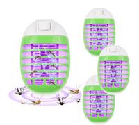 LYPPUL Insetticida elettrici, 4 pezzi per prese elettriche con luce UV, lampada per zanzare, insetti elettrici per mosche, zanzare, tarme per camera da letto, soggiorno, ufficio, cucina