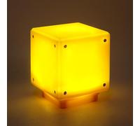 LYPPUL Lampada Cubo Icona 3D per Super Mario, Luce Notturna a LED per Bambini, Mattoni Quadrati Lampada Comodino per Bambini Ricaricabile tramite USB per Giocattolo Decorativo della Cameretta