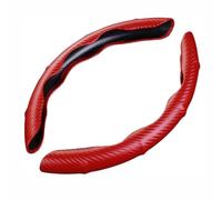 LYQJRLH Coprivolante Auto in Fibra di Carbonio per Suzuki Jimny 2019-2025, Traspirante AntiscivoloCopertura per Volante Auto Accessori,A-Red
