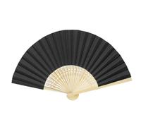 LYQNIHOB 1 Pezzi Ventaglio Portatile Nero, ventagli a mano, ventilatore pieghevole cinese, Ventaglio Tradizionale per Donna, Portaoggetti Ideale per Matrimoni, danza, feste, decorazione per la casa