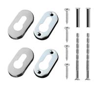 LYQNIHOB Cover Serratura Ovale in Acciaio Inox Opaco, Rosetta Chiave, per Porte Interne/Esterne, Buco Serratura in Acciaio Inossidabile, Cilindro profilato, Argento - Confezione da 4