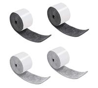 LYQNIHOB Feltrini Adesivi per Sedie e Mobili - 4 Rotoli (100x2cm) di Feltrino Antiscivolo, Nero e Grigio Chiaro, Taglio Libero in Qualsiasi Forma per Proteggere Pavimenti e Mobili