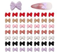 LYQNIHOB fiocchi per nail art, 50 pcs di decorazioni 3D per nail art a forma di farfalla, gioielli per unghie, colore casuale, abbellisci le tue unghie con stile, per Nail Art e Decorazione Fai da Te