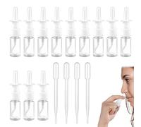 LYQNIHOB Kit 12 pcs Flaconi Spray Nasale Ricaricabili, flaconi spray nasali vuoti da 10 ml, con 4 pcs Contagocce, Riutilizzabili e Facili da Pulire, Mini Nebulizzatori in Plastica Erogatore Fine