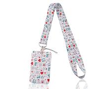 LYQNIHOB Porta Badge con Cordino da Collo, Moschettone e Portachiavi Estraibile - Perfetto per ID Cards e Telefono Cellulare - Adatto a Medici, Infermieri, Uffici, Scuole, Uomini e Donne - Set 1 Pezzo