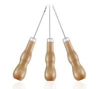 LYQNIHOB Set di 3 Punteruoli Artigianali con Manico in Legno per Cuoio e Cucito a Mano - Strumento Essenziale per la Riparazione e il Fai-da-Te con Materiali Duri come Cuoio e Legno, Facili da Usare