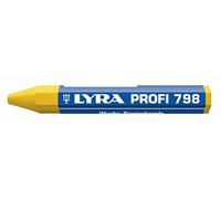 Lyra 4880007 pastello a cera, 1 pezzo, giallo, pastello per legno, metallo, pietra, ecc., lunghezza 95 mm, stabile - 4880007