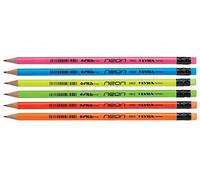 LYRA-Coffret NEON Crayons à Papier avec gomme Mine HB-Noir-Lot de 12 crayons à Papier)