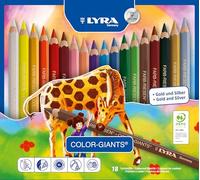 LYRA Color Giants Wooden Large Colouring Pencils, 18 Assorted Colours, Ideal for