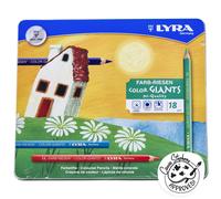 LYRA Color Giants Wooden Large Colouring Pencils, 18 Assorted Colours, Ideal for