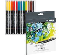 Pennello Aqua brush duo - penna a doppia punta in fibra (pacchetto di 12) l6521120