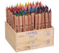 Lyra Ferby Mezza Taglia Matite Colorate Legno Naturale Finitura - Scatola Di 96