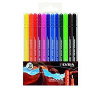 Lyra Graduate - Pennarelli Sintetici a Punta fine, 12 Pezzi, Colori Assortiti, Ideali per Studenti e scuole