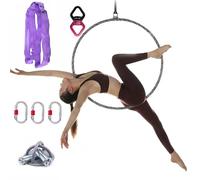 Lyra Hoop Set di anelli per antenna, 80 cm/85 cm/90 cm/95 cm/100 cm, set di anelli per antenna a punto singolo, attrezzatura da circo per yoga, per studio di danza, fitness aereo, 100 cm