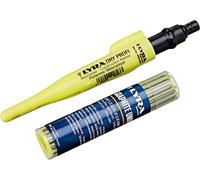 Lyra L4498103, LYRA DRY - Matita per edilizia professionale, con temperamatite e clip, 12 mine universali in grafite da 2B, per tutte le superfici, in blister