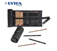 LYRA Rembrandt sketching roll 24 matite assortite rotolo in tessuto con velcro e astuccio estraibile per accessori