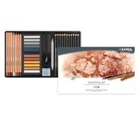LYRA Scatola Metallo Rembrandt Sketching Set di 35 matite, Sick e Accessori