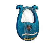 Lyre Harp,16 Corde In Metallo Mogano, Angoli lucidati in 3D, Facile da imparare Adatto Per Principianti Con Chiave Di Accordatura (Blanco : Azul)