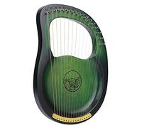 Lyre Harp 16 Corde Metalliche, Corpo In Mogano Con Chiave Di Tuning, Modelli Unici, Simboli Fonetici Intagliati, Sculture Squisite, For Bambini, Adulti, Principianti (Color : Green)