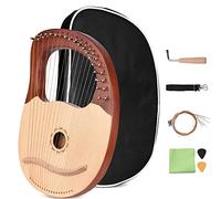 Lyre Harp, 19 Arpa In Legno Massello Di Metallo In Legno Massello Con Chiave A Tuning, Motivi Unici, Simboli Fonetici Intagliati, Chiave Di Tunning, Stringhe Di Estrazione, Corde For Estratto, Manuale
