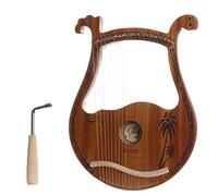 Lyre Harp, 19 Metal String String Wood Mahogany Harp Con Chiave Di Tuning, Motivi Unici, Simboli Fonetici Intagliati, Per Gli Amanti Della Musica Principianti Bambini Adulti