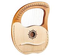 Lyre Harp 19 String Metal String, In Legno Massello Mahogany Motivi Unici Arpa, Con Chiave Di Tuning E Guida Di Istruzioni For Bambini Adulti E Principianti