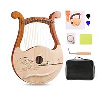 Lyre Harp, 19 Stringhe in Metallo Acero Sella Mahogany Lira Arpa con Chiave di tunning, Stringhe di Estrazione, Sacchetto Manuale e gig (Color : B)