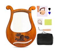 Lyre Harp, 19 Stringhe in Metallo Acero Sella Mahogany Lira Arpa con Chiave di tunning, Stringhe di Estrazione, Sacchetto Manuale e gig (Color : D)