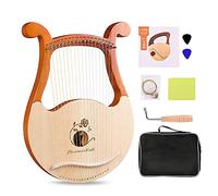 Lyre Harp, 19 Stringhe in Metallo Acero Sella Mahogany Lira Arpa con Chiave di tunning, Stringhe di Estrazione, Sacchetto Manuale e gig (Color : C)
