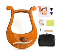 Lyre Harp, 19 Stringhe in Metallo Acero Sella Mahogany Lira Arpa con Chiave di tunning, Stringhe di Estrazione, Sacchetto Manuale e gig (Color : E)
