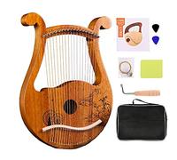 Lyre Harp, 19 Stringhe in Metallo Acero Sella Mahogany Lira Arpa con Chiave di tunning, Stringhe di Estrazione, Sacchetto Manuale e gig (Color : F)