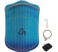 Lyre Harp, 21 corde in metallo con chiave per accordatura, corde di ricambio e custodia in EVA, strumento a corda per raccogliere le dita (blu)