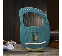 Lyre Harp con Chiave a Sintonizzazione, Guida Allo Studio Arpa Lira Bambini, Adolescenti Arpa a Leva per concerti Feste di Compleanno Portatile(16 String Dark Green Reindeer)