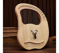 Lyre Harp con Chiave a Sintonizzazione, Guida Allo Studio Arpa Lira Bambini, Adolescenti Arpa a Leva per concerti Feste di Compleanno Portatile(19 String Spruce Reindeer)