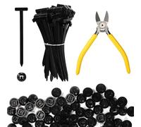 Lyreh 100pz Fibbia Universale Fascette, Porta Fascette Stringicavo Autobloccanti Multiuso Nylon con Pinze Adatte per Riparazioni Quotidiane di Auto Moto