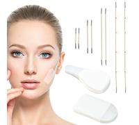 Lyreh 188pz Set di Nastro Lifting Viso, Inclusi Stringa Invisibili a 4 Lunghezze e Cerotto Lifting Facciale Impermeabili a Forma Cilindro e Forma Lacrima per Donne Cutaneo Rilassamento