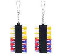 Lyreh 2 Set Porta Tee da Golf Kits, Design Creativo a Colori Golf Tee Plastica Porta con Gancio per Golfisti Donne e Uomini da Attaccare a Zaino Cintura in Pelle e Borsa Tracolla
