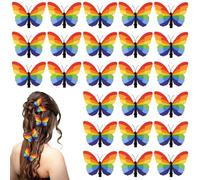 Lyreh 24 pezzi Arcobaleno Fermagli per Capelli a Farfalla, LGBT Gay Pride Day Accessori Capelli Forcine Colorate per Donne Ragazze Festa Sfilata Celebrazione del Festival Decorazioni