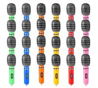 Lyreh 24pz Microfono Gonfiabile per Feste, Accessori Microfono Gonfiabili in PVC per Bambini Compleanno Karaoke Concerti Feste a Tema DJ Accessori Cabine Fotografiche (6 Colori)